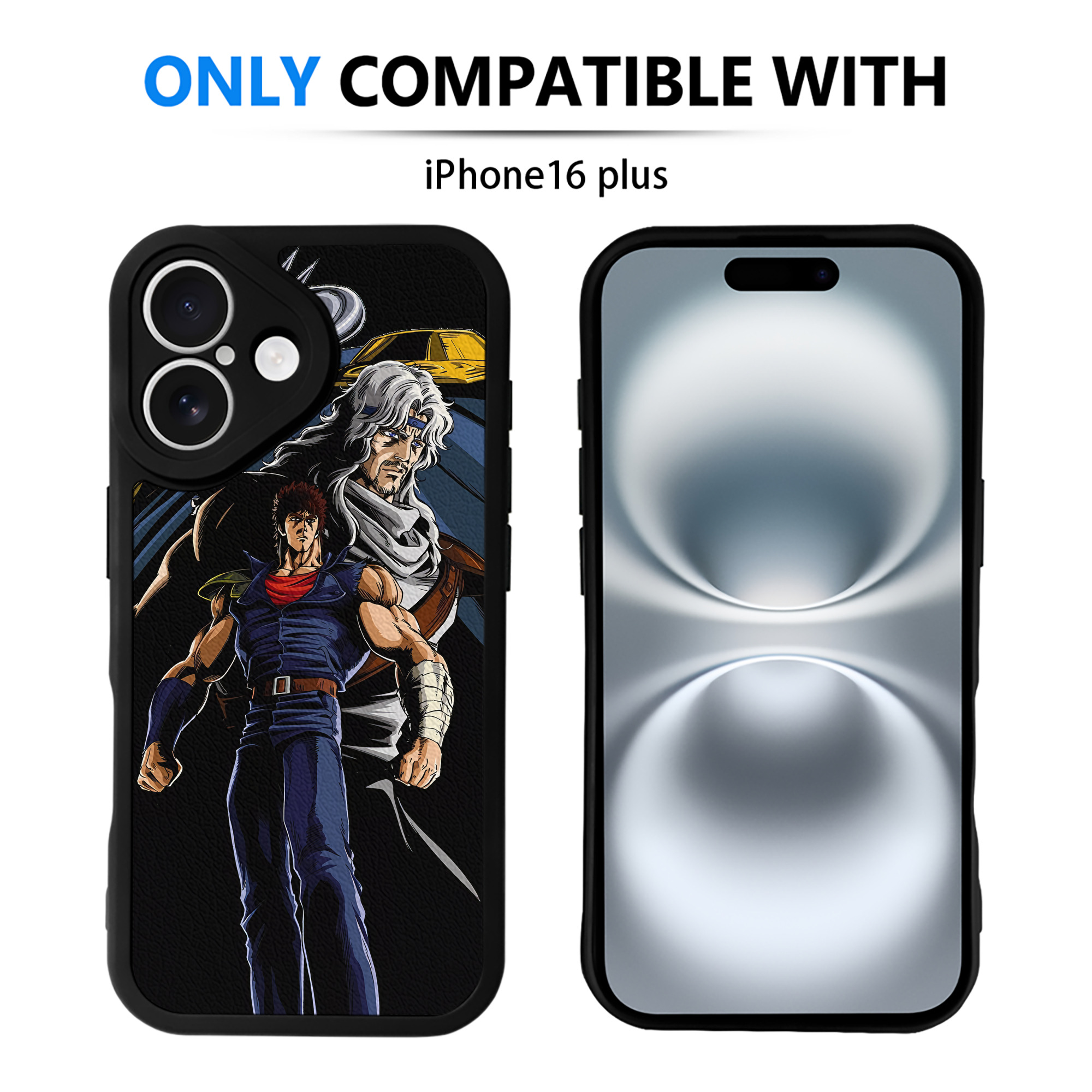 （画像用） 北斗の拳 Fist of the North Star 【iPhone 16シリーズ対応】シリコンスマホケース（レザー調） 材質：シリコン